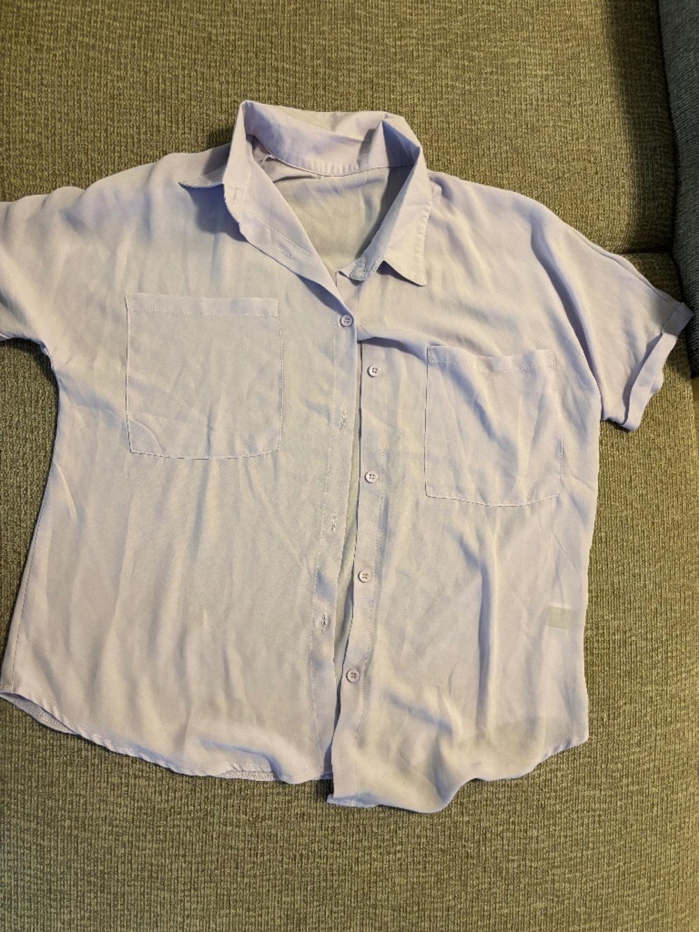 Purple short-sleeve shirt